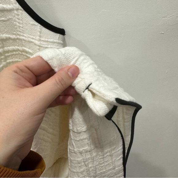 Anthropologie Maeve Patch Pocket Mini Dress White Black Size Small - Picture 9 of 11